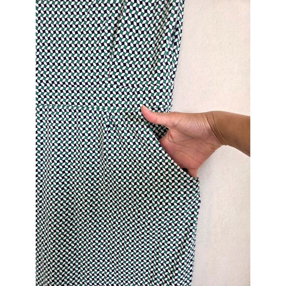 Boden FLORRIE FLORAL JERSEY DRESS Size 12L  MEADOW GREEN ABSTRACT DIAMOND - Picture 3 of 12